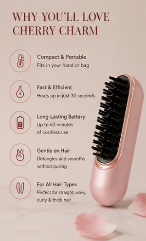 Cherry Charm Portable Hair Straightener